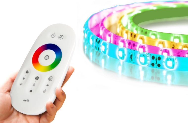RGB LED-strimmel MagicControl 5 m med touchbetjening og IP65-beskyttelse