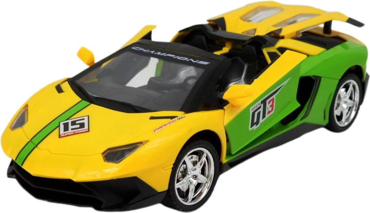 Fjernstyret sportsbil cabriolet med LED-lys gul – 1 stk.