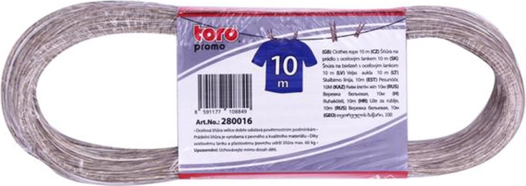 Tøjline med stålkabel 10 m, diameter 2,2 mm