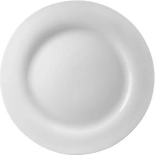 Porcelæn flad tallerken 24 cm hvid