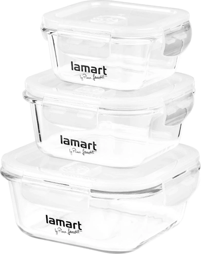Lamart Air sæt med 3 firkantede madopbevaringsbokse