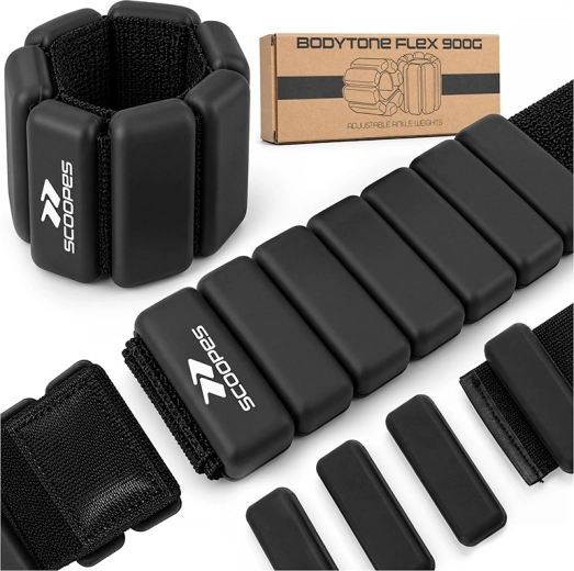Justerbare vægte BodyTone Flex 2 × 0,9 kg sorte