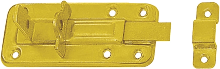 Slidse med lås til skodder og døre 120 × 45 × 1,0 mm, stål gulforzinket