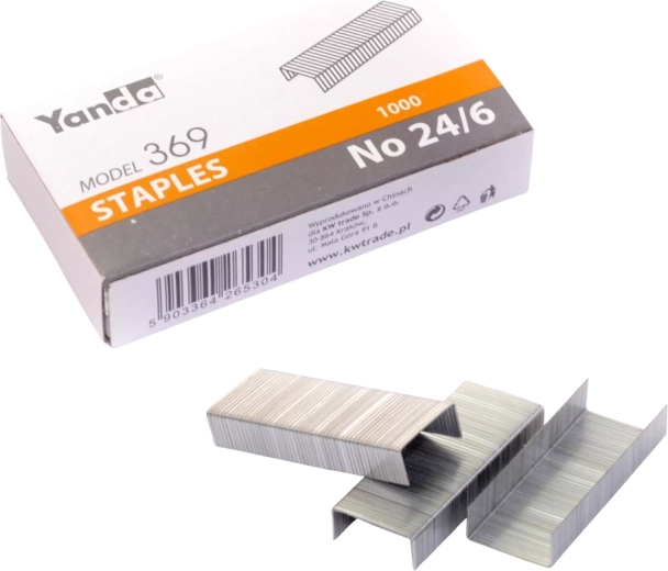 Kontorhæfteklammer 24/6 YANDA 1000 stk.