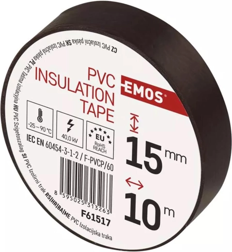 Isolerende PVC-tape 15 mm × 10 m brun