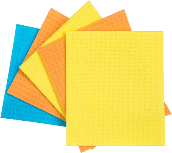 Svampeklude af cellulose 18 × 15,5 cm, farvemix, 5 stk.