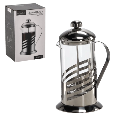 French press med stempel 600 ml af borosilikatglas