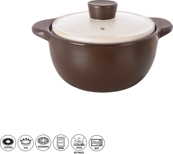 Keramisk ildfast gryde 3,1 l med låg