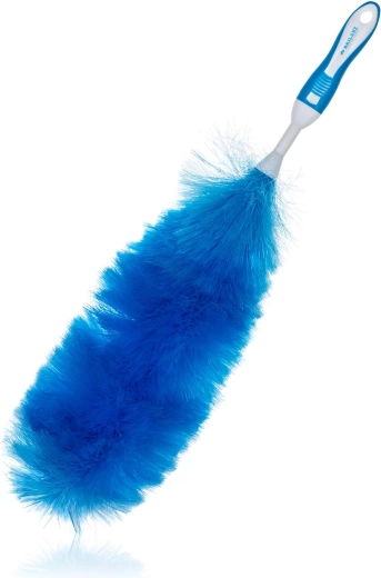 Antistatisk støvkost EXCLUSIVE med blødgjort håndtag 40 cm (58 cm samlet længde), blå‑hvid