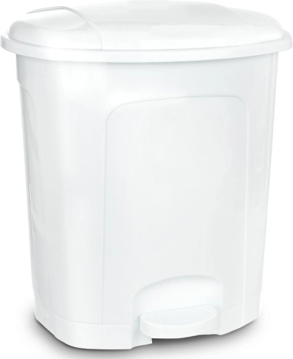 Plastaffaldsspand med pedal 50 l, hvid
