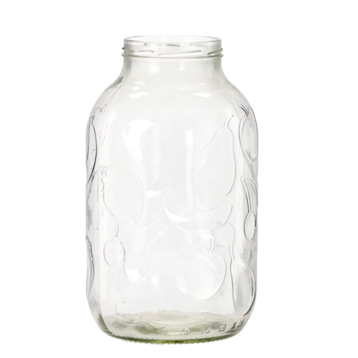 Glaskrukke 5 l med frugtmotiv, bred hals 100 mm