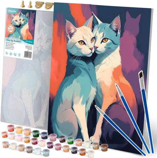 Maler efter tal 40 × 50 cm Massido katte