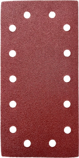 Slibeudskæring 115 × 230 mm, korn 80, 14 huller, velcro (5 stk)