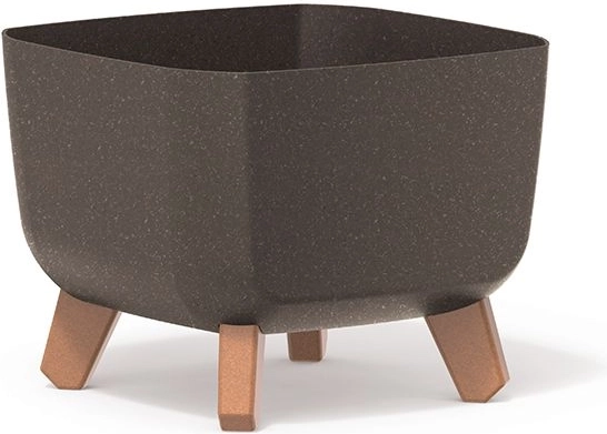 Urtepotte Gracia Square Eco Wood 24 × 24 cm kaffe