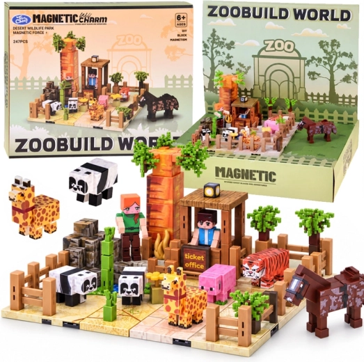 Magnetiske byggeklodser Zoo – pixelklodser 247 dele