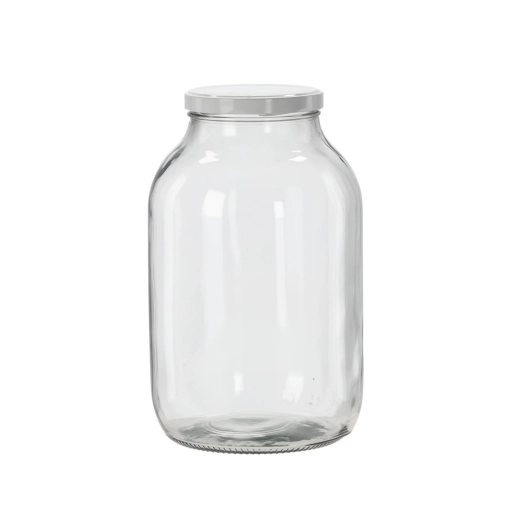 Sylteglas 4 l med hvidt skruelåg