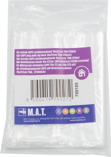 Lynlåsposer LDPE 15 × 22 cm, transparente, 25 stk.