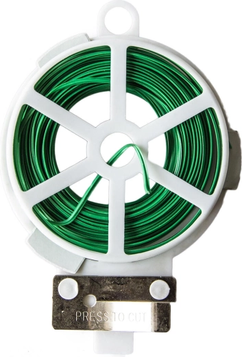 Flad bindetråd med plastbelægning og integreret skæreenhed 30 m