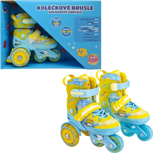 Børnerulleskøjter med lys gule (størrelse 26–30)