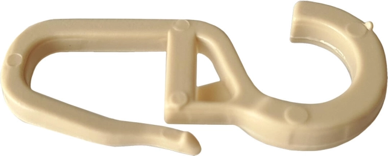 Plastikgardinkroge beige, store (10 stk)