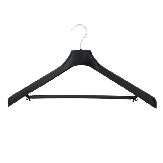 Bred herre-bøjle til jakkesæt med tværstang 50 cm, sort