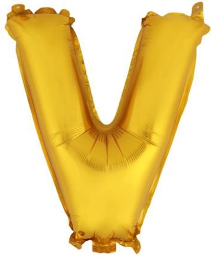 TORO folieballon bogstav V 30 cm guld