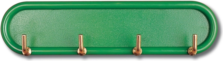 Selvklæbende knagerække med 4 kroge, plast og metal, blandede farver