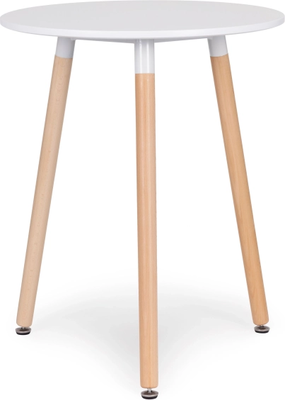 Modernhome skandinavisk rundt bord 60 cm, hvid bordplade og bøgeben