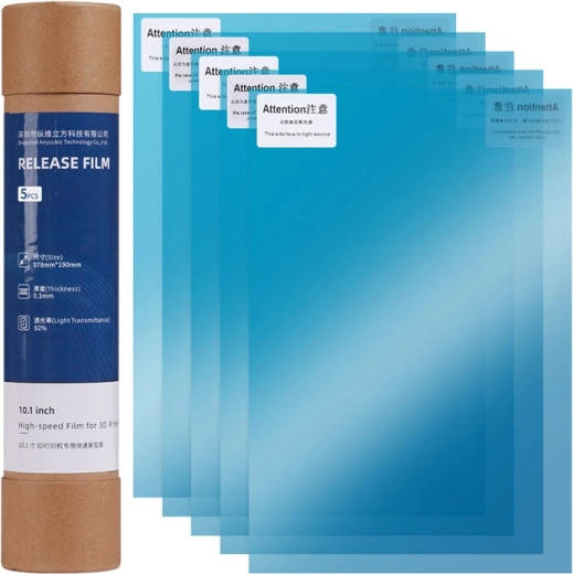 Hurtigudskiftelig FEP‑folie 10,1" til Anycubic Photon Mono M5s / M5s Pro / M7 / M7 Pro (5 stk)