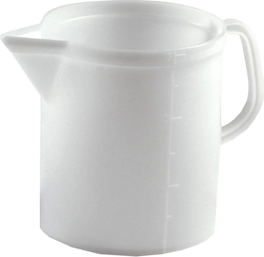 Plastmålebæger 5 l med måleskala – hvid