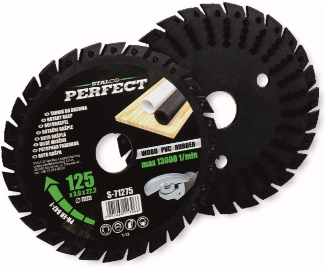 Universel roterende skive 125 × 3,0 × 22,2 mm til vinkelslibere STALCO