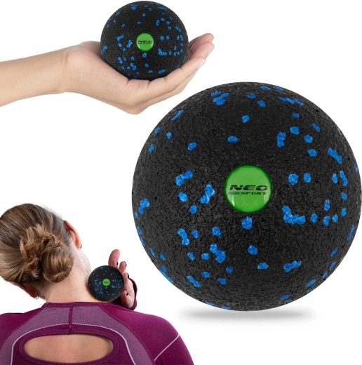 Massage- og fitnessbold i EPP 8 cm sort-blå NEO-SPORT