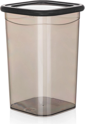 Firkantet køkkendåse LISSA 1,2 l, røgfarvet