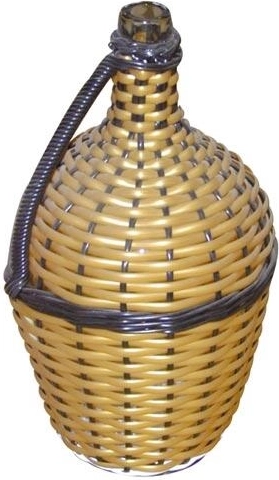 Demižon flettet i glas 5 l – mix af farver