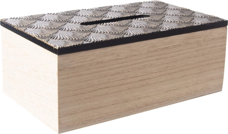 Sort trææske til papirlommetørklæder 24 × 14 × 9 cm