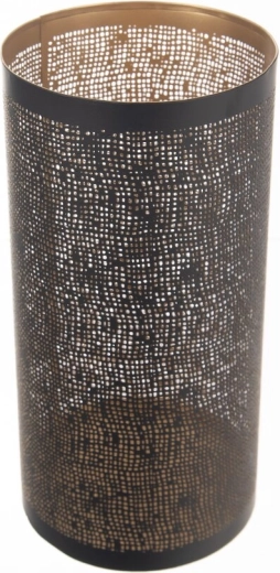 Sort og gylden metallysestage 30 cm
