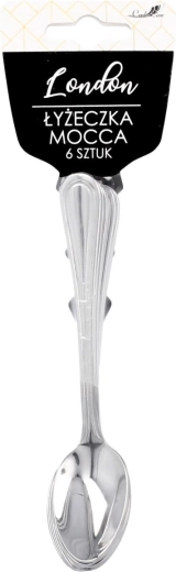 Sæt med 6 mokkaskeer London i rustfrit stål