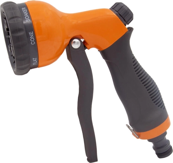 Deluxe havevandpistol med 8 funktioner, metal