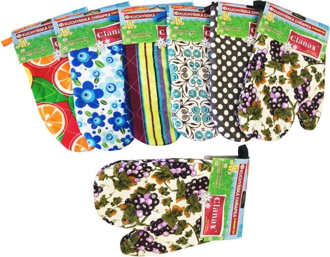 Køkkenhandske med magnet og løkke – mix af motiver