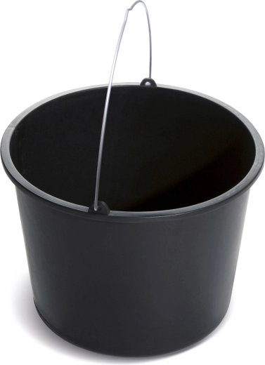 Byggespand 20 l med metalhank, sort