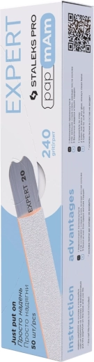 Staleks engangsfiler papmAm lige 240 grit, 50 stk.