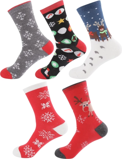 Jule bomuldsfarvede sokker 5 par 37–43