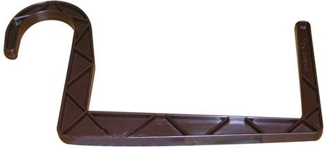 Plastisk rund ophængt holder til altankasser 11 × 12 cm, brun