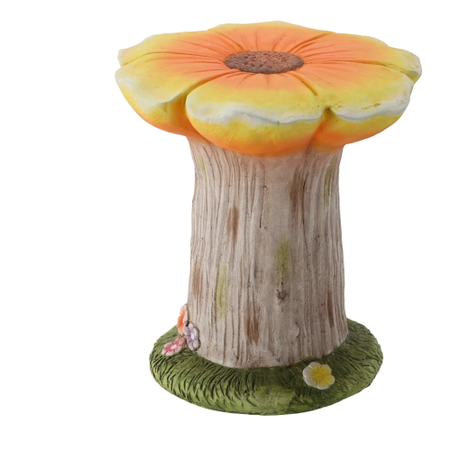 Haveholder til urtepotte med orange blomst