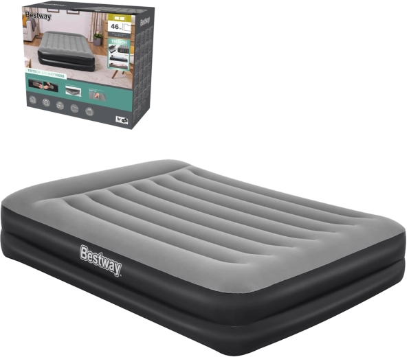 Oppustelig seng BESTWAY med indbygget AC-pumpe 203 × 152 × 46 cm