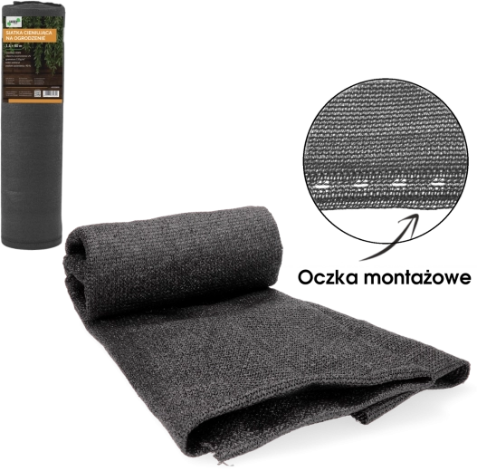 Skyggenet til hegn antracit 1,5 × 50 m 135 g/m² 90%