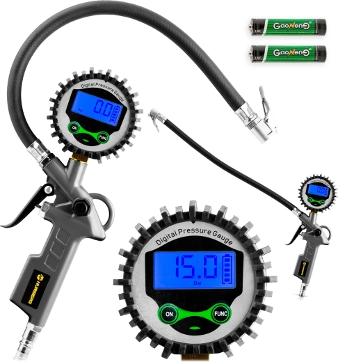 Digitalt dækpumpepistol med manometer HUMBERG HM-260