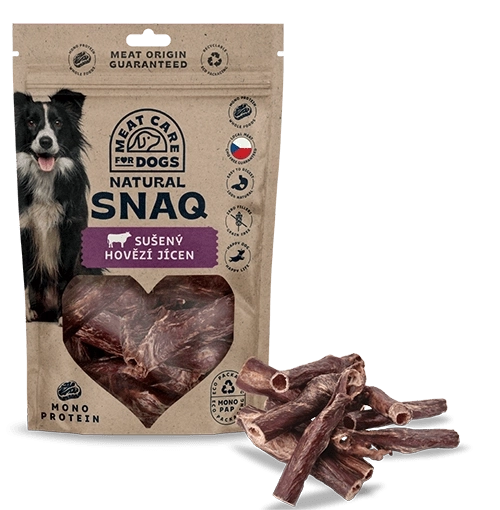 Dog Snaq tørret okse-spiserør til hunde 100 g