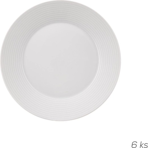 Porcelænsdesserttallerkener Mona „linje“ 19 cm, sæt med 6 stk.