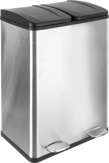 Duo genbrugsaffaldsspand rustfrit stål/UH 2×30 l